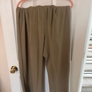 Let's Just Stay Olive Knit Wide Leg Pants Pink Lily